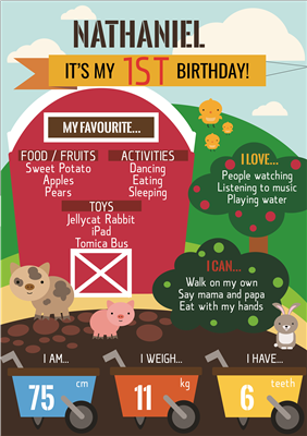 Birthday Poster-11 Farm Theme