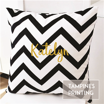 Cushion Cover Chevron Black & White 1