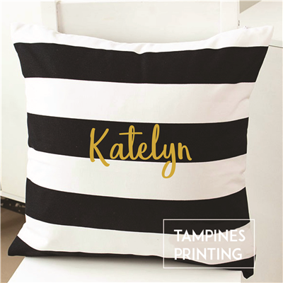 Cushion Cover Black & White Striped 1