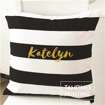 Cushion Cover Black & White Striped 2